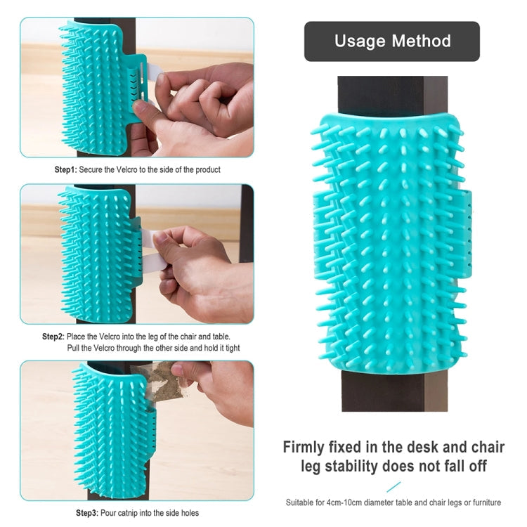 3pcs Pet Table Leg Hair Rubbing Massage Brush Cat Scratcher(Grey)