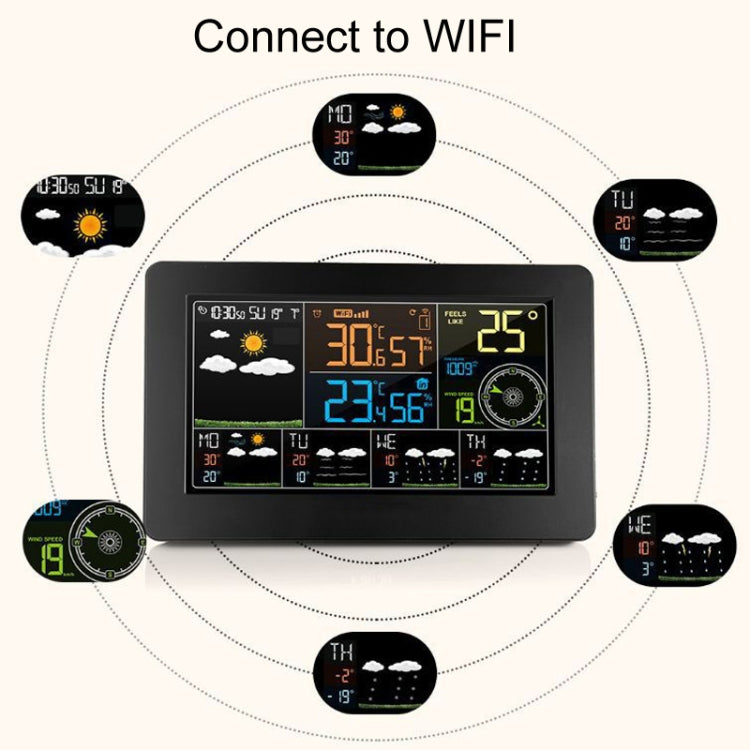 WiFi Color Screen Weather Station Temperature And Humidity Weather Forecast Clock, Model: EU Plug