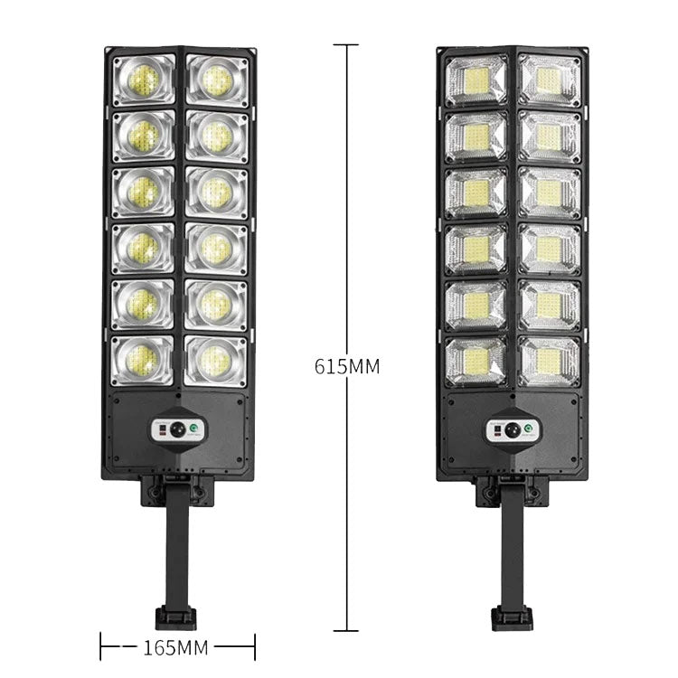 E-SMARTER W789B-6 LED Strong Light Double Row Solar Garden Light Induction Street Lamps