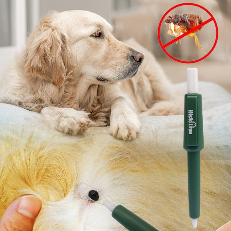 Pet Pest Catching Pen Cats Grooming Bug Scratcher Tick Clip Dogs Flea Removal Clip(Olive Green)