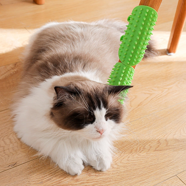 Multifunctional Cat Table Leg Scratcher Pet Silicone Hair Massage Brush(Black)