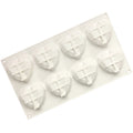 8 Grids Two Rows Heart Chocolate Mould DIY Baking Cake Tools(White)