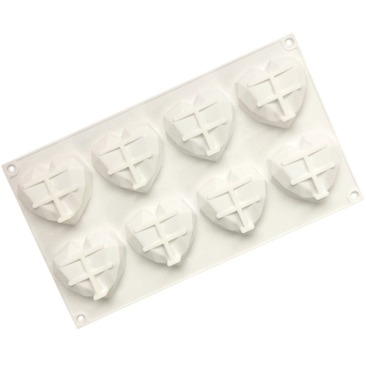 8 Grids Two Rows Heart Chocolate Mould DIY Baking Cake Tools(White)