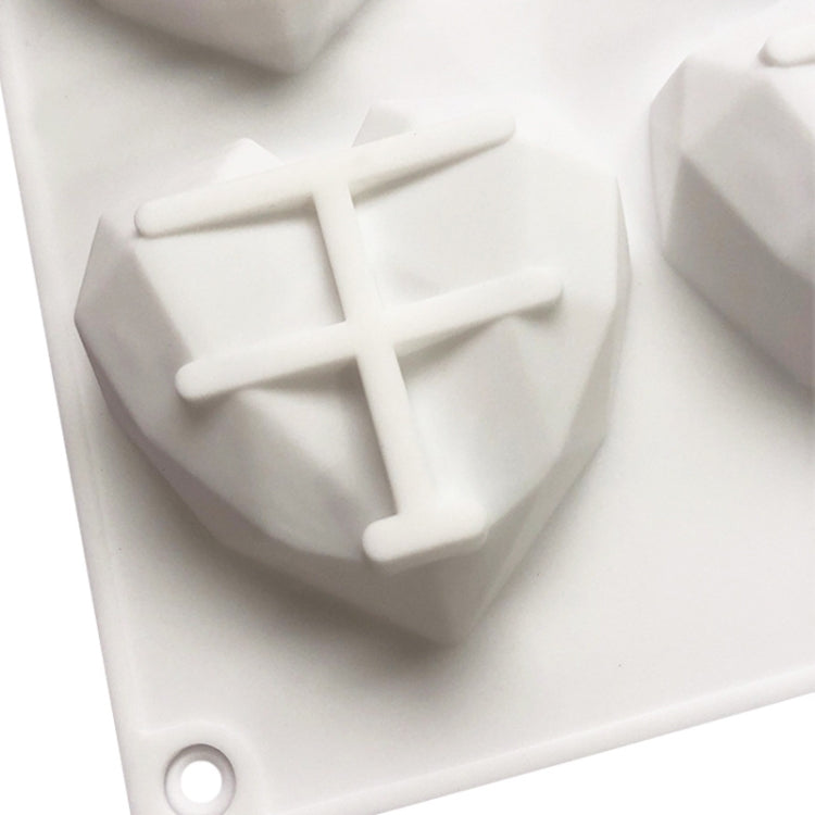 8 Grids Two Rows Heart Chocolate Mould DIY Baking Cake Tools(White)