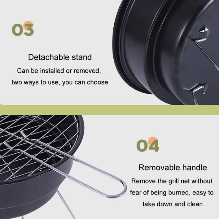 Portable Small Outdoor Folding Round BBQ Grill Wild Camping Cooking Tools, Specification: With Storage Bag