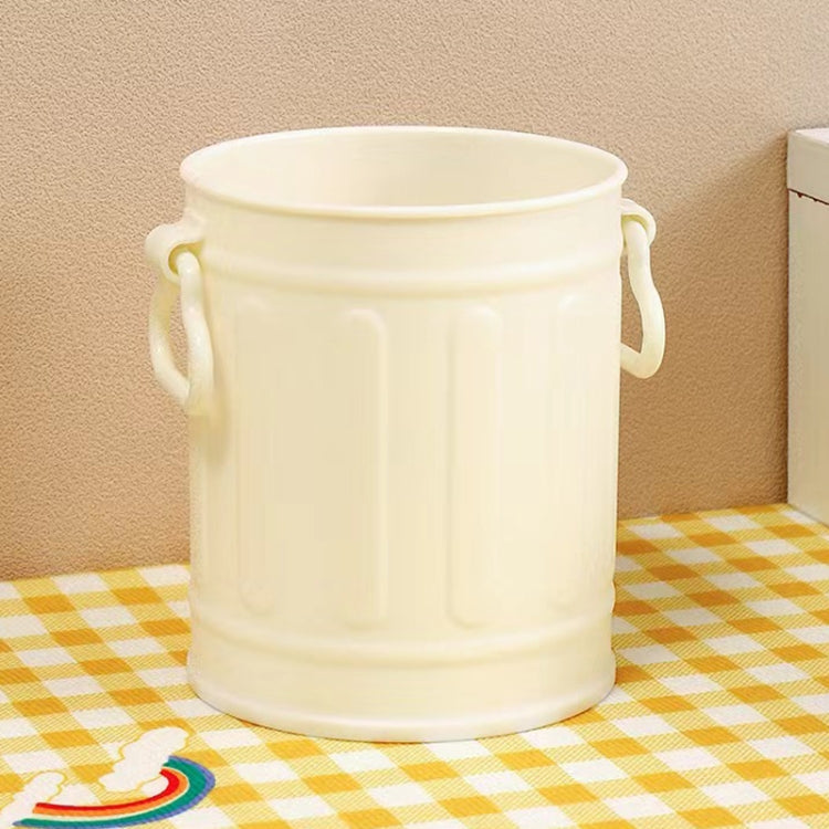 Large-capacity Student Desktop Organizer Pen Container Girls Makeup Brush Storage Bucket(White)