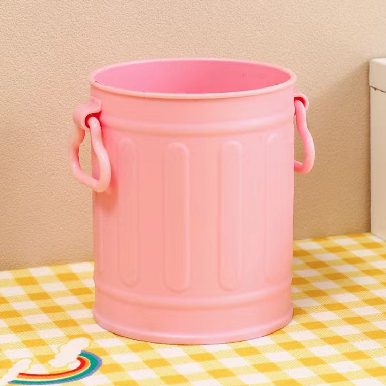 Large-capacity Student Desktop Organizer Pen Container Girls Makeup Brush Storage Bucket(Pink)