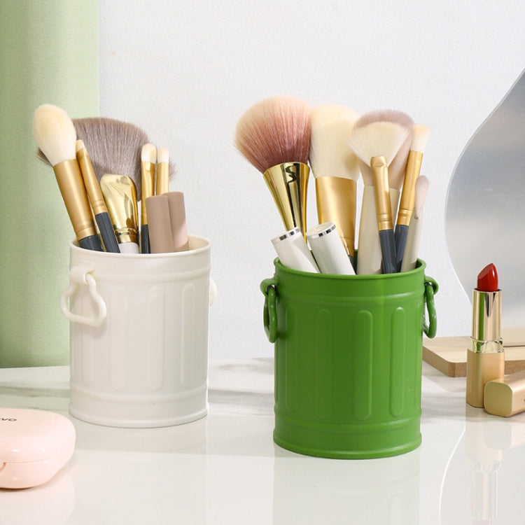 Large-capacity Student Desktop Organizer Pen Container Girls Makeup Brush Storage Bucket(White)
