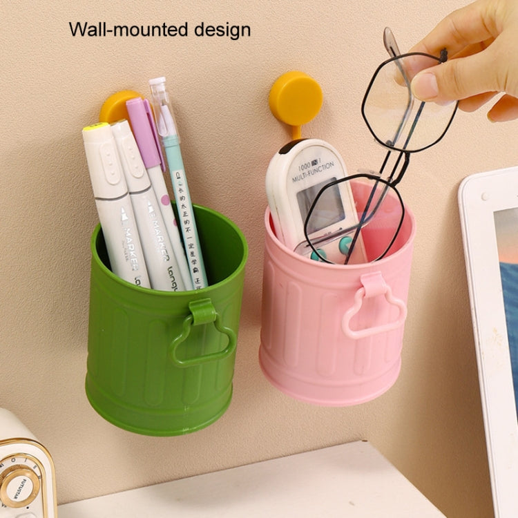 Large-capacity Student Desktop Organizer Pen Container Girls Makeup Brush Storage Bucket(White)