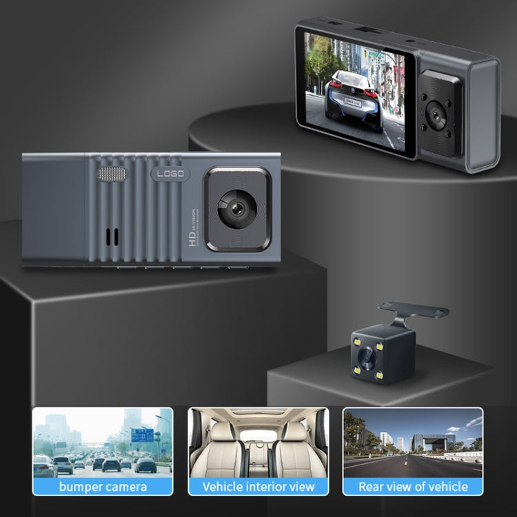 3 Camera Lens 3-inch IPS Screen WiFi Car Dash Cam 1080P Night Vision Dash Camera for Cars 64G