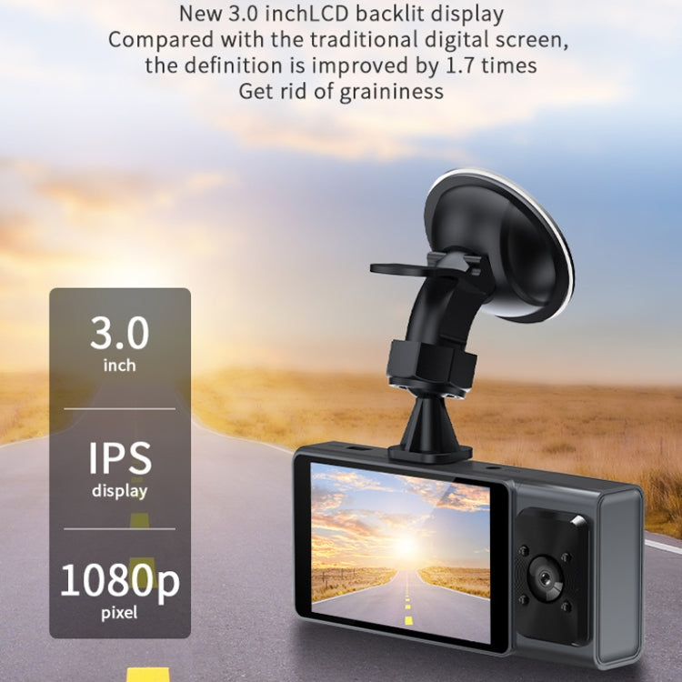 3 Camera Lens 3-inch IPS Screen WiFi Car Dash Cam 1080P Night Vision Dash Camera for Cars 64G