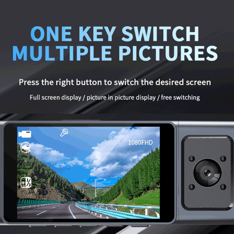 3 Camera Lens 3-inch IPS Screen WiFi Car Dash Cam 1080P Night Vision Dash Camera for Cars 64G