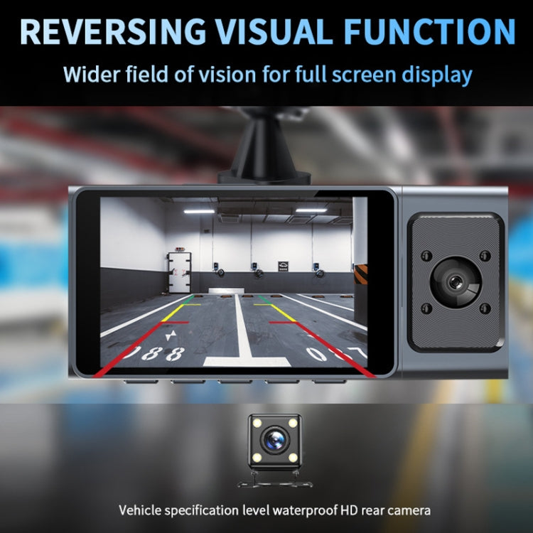 3 Camera Lens 3-inch IPS Screen WiFi Car Dash Cam 1080P Night Vision Dash Camera for Cars 64G