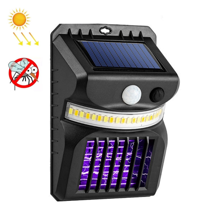 E-SMARTER W792 LED Solar Wall Light With Purple Light Mosquito Control Function Human Intelligent Sensor Outdoor Garden Lamp, Specification: White Light+Yellow Light