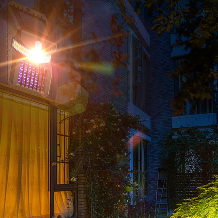 E-SMARTER W792 LED Solar Wall Light With Purple Light Mosquito Control Function Human Intelligent Sensor Outdoor Garden Lamp, Specification: White Light+Yellow Light