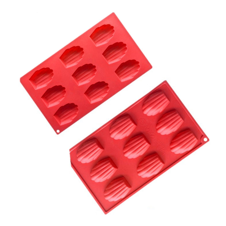 9 Grids Shells Silicone Baking Molds DIY Handmade Soap Mould(Red)