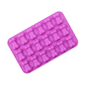 18 Grids Dog Bone Silicone Baking Cake Molds DIY Fire Paint Wax Mould(Purple)