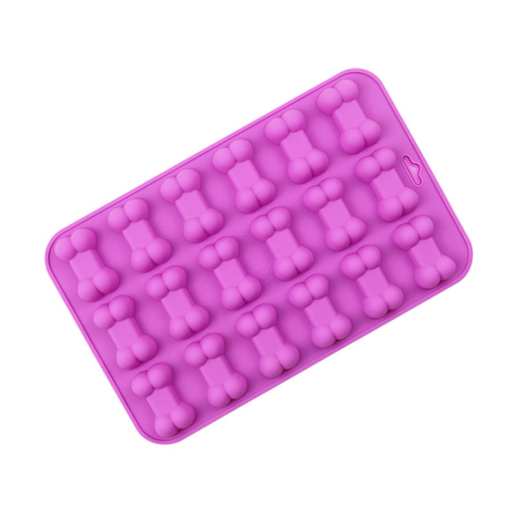 18 Grids Dog Bone Silicone Baking Cake Molds DIY Fire Paint Wax Mould(Purple)