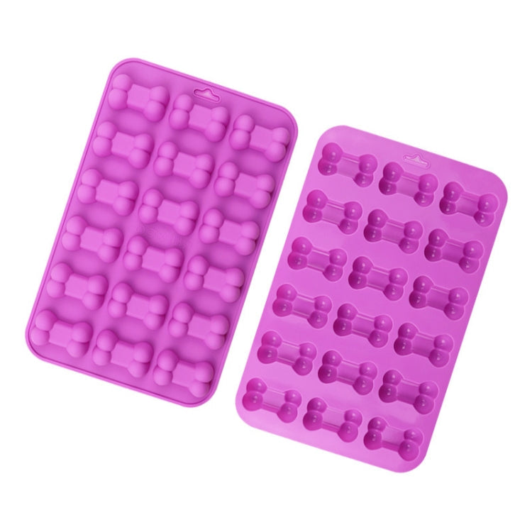 18 Grids Dog Bone Silicone Baking Cake Molds DIY Fire Paint Wax Mould(Purple)