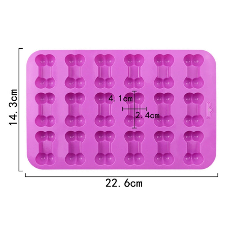 18 Grids Dog Bone Silicone Baking Cake Molds DIY Fire Paint Wax Mould(Purple)