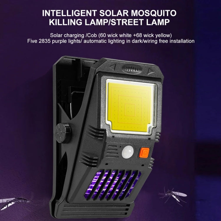 E-SMARTER W7104-2 COB Solar Wall Lamp With Clip Mosquito Killer Lamp Portable Body Sensor Outdoor Garden Light