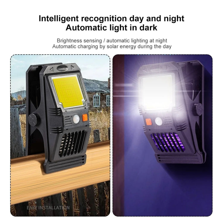 E-SMARTER W7104-2 COB Solar Wall Lamp With Clip Mosquito Killer Lamp Portable Body Sensor Outdoor Garden Light