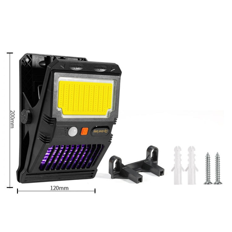 E-SMARTER W7105-2 COB Solar Wall Lamp With Clip Mosquito Killer Lamp Portable Body Sensor Outdoor Garden Light
