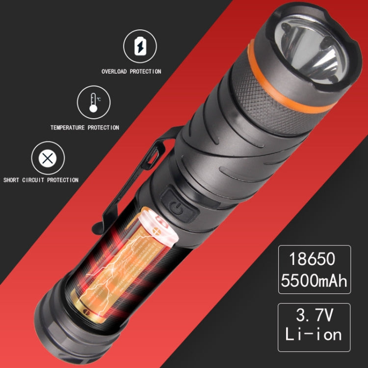 90 Degree Foldable Flashlight White / Red / Green Lights Waterproof Magnetic Torch Built In 18650 Lithium Battery