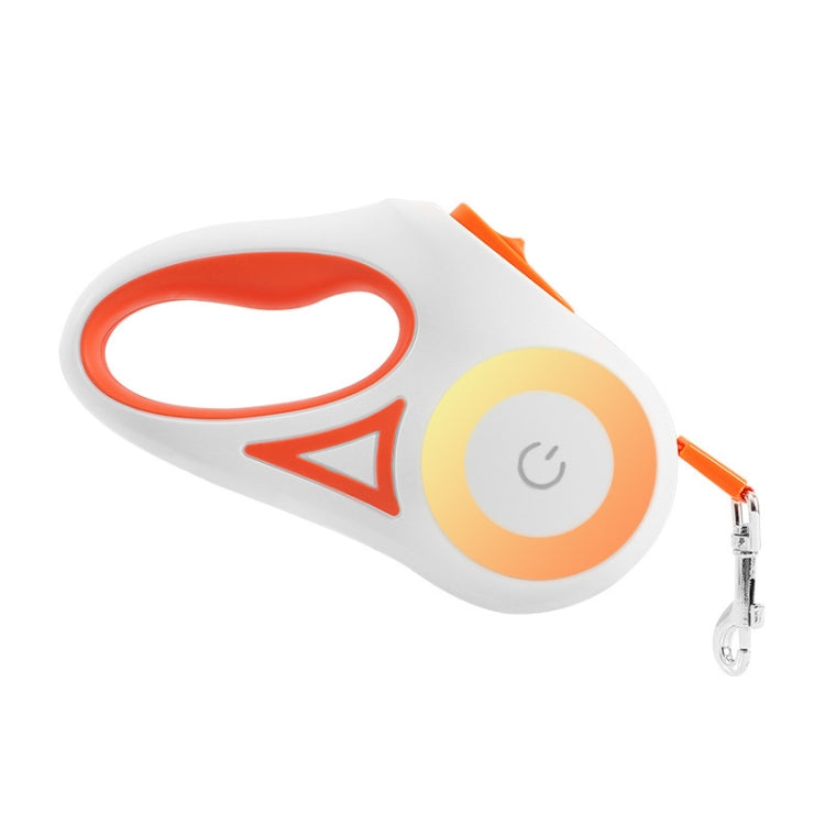 LED Light Luminous Pet Dog Leash Automatic Retractable Dog Walking Leash, Color: 3m Orange