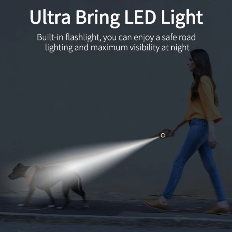 LED Light Luminous Pet Dog Leash Automatic Retractable Dog Walking Leash, Color: 5m Purple