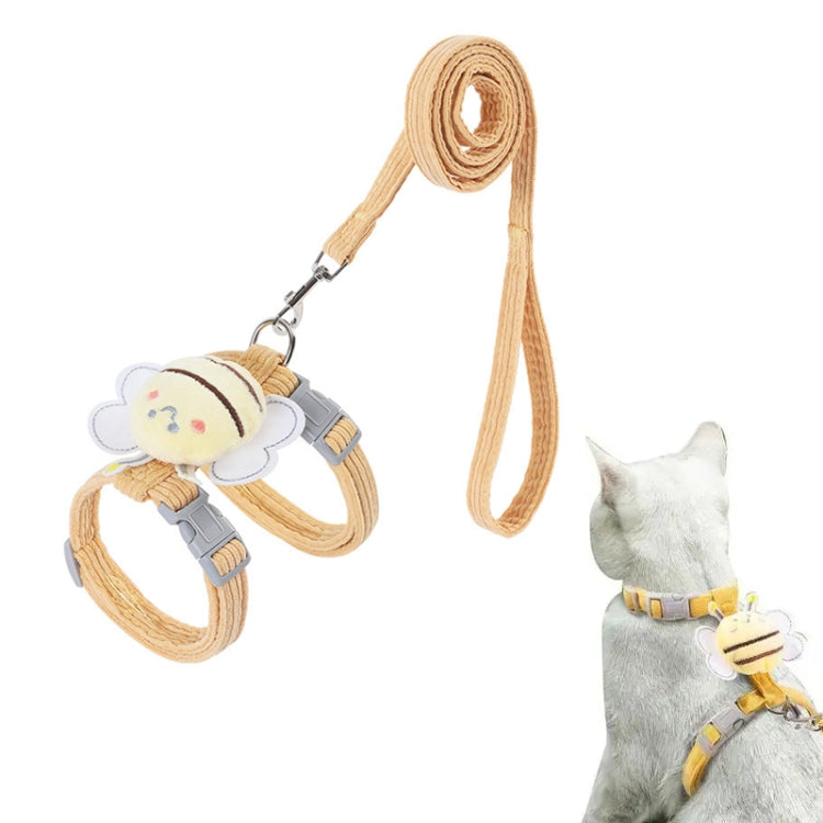 Cats Leash Anti-breakaway Outdoor Adjustable Chest Back Cats Leash, Size: S(Yellow)