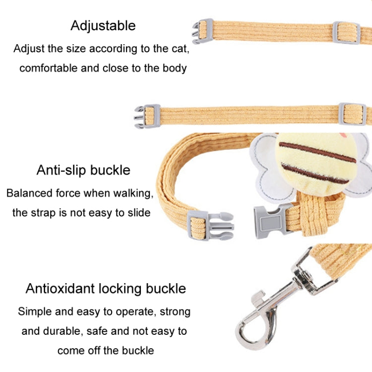 Cats Leash Anti-breakaway Outdoor Adjustable Chest Back Cats Leash, Size: S(Yellow)