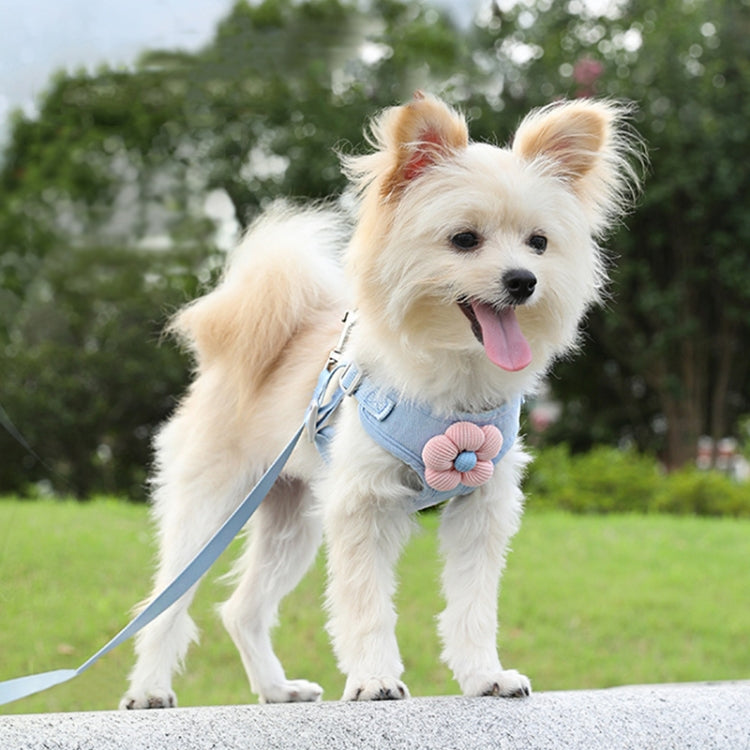 Pet Puppy Dog Leash Vest Teddy Chest Belt Chain Dog Walking Leash, Size: XL(Blue)