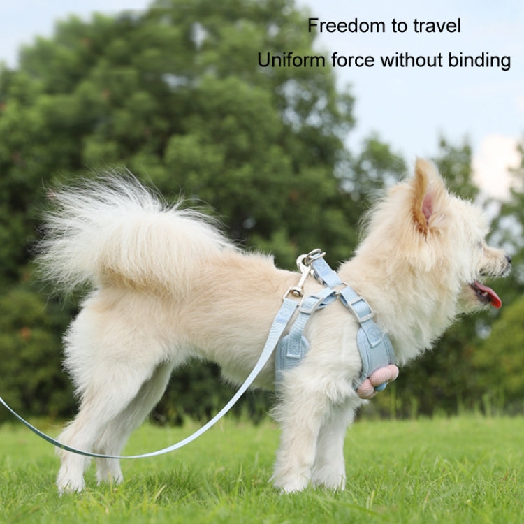 Pet Puppy Dog Leash Vest Teddy Chest Belt Chain Dog Walking Leash, Size: L(Blue)