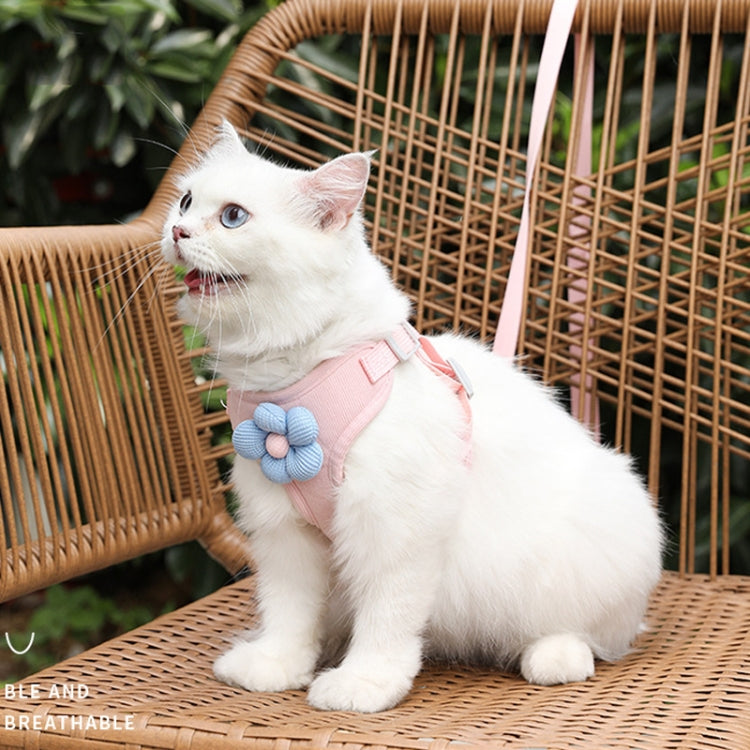 Pet Puppy Dog Leash Vest Teddy Chest Belt Chain Dog Walking Leash, Size: L(Blue)