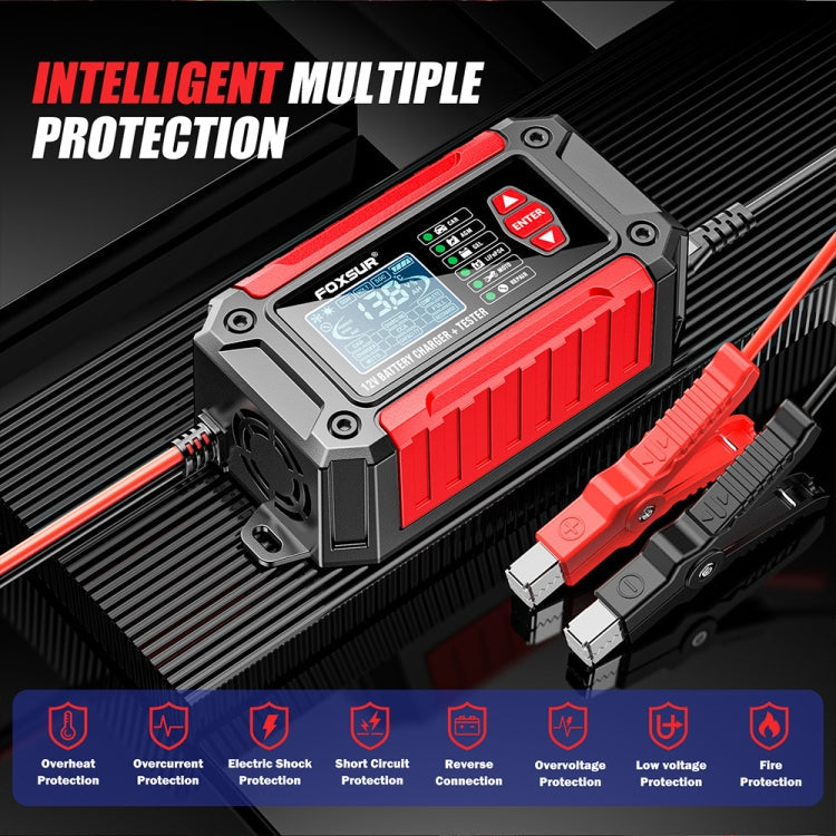 FOXSUR Cars Motorcycles 12V Lithium Cattery Charger With Battery Detection(UK Plug)