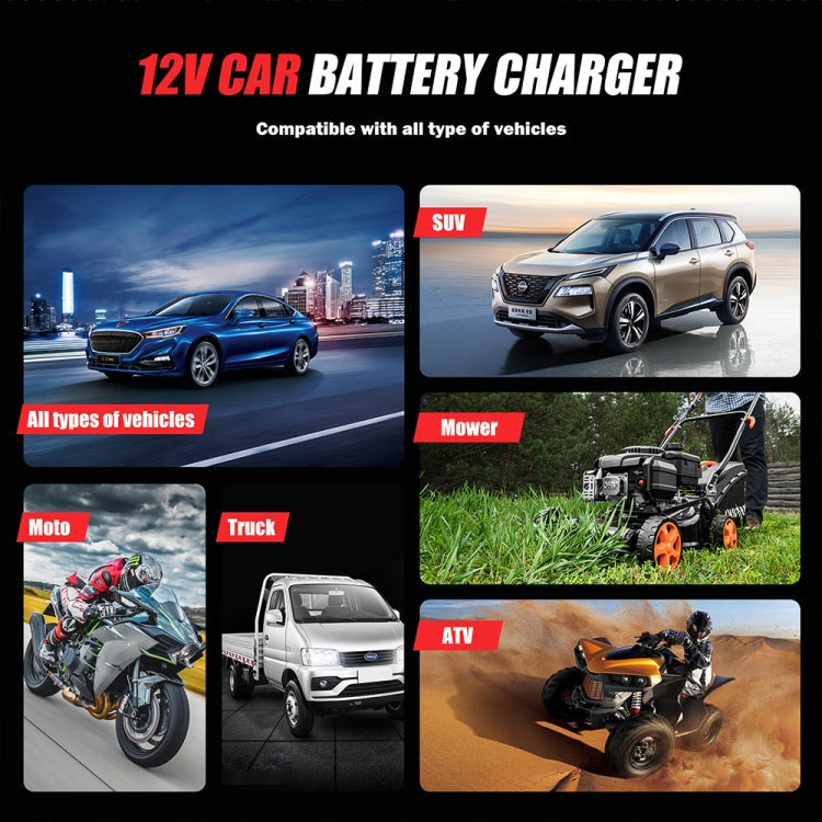 FOXSUR Cars Motorcycles 12V Lithium Cattery Charger With Battery Detection(UK Plug)