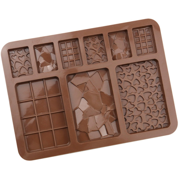 9 Grids Silicone Baking Chocolate Mold Cake DIY Fondant Mould(Chocolate Color)