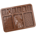 9 Grids Silicone Baking Chocolate Mold Cake DIY Fondant Mould(Chocolate Color)