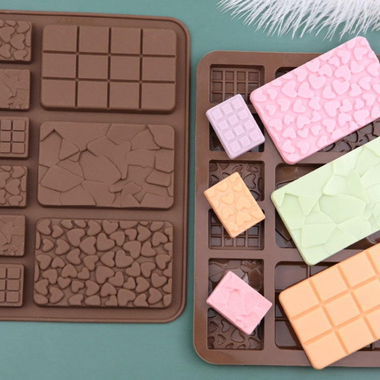 9 Grids Silicone Baking Chocolate Mold Cake DIY Fondant Mould(Chocolate Color)