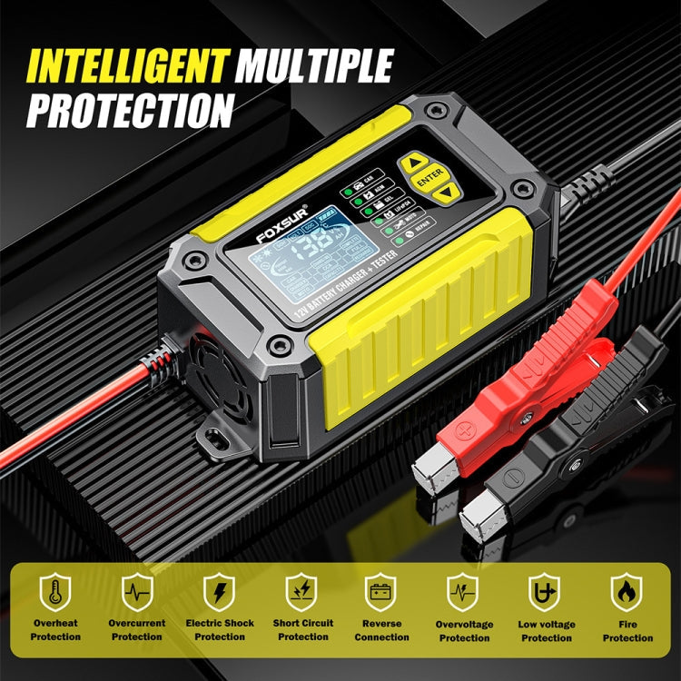 FOXSUR Cars Motorcycles 12V Lithium Cattery Charger With Battery Detection(UK Plug)