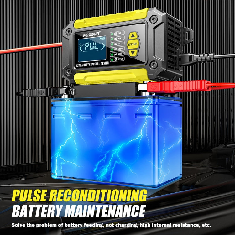 FOXSUR Cars Motorcycles 12V Lithium Cattery Charger With Battery Detection(UK Plug)