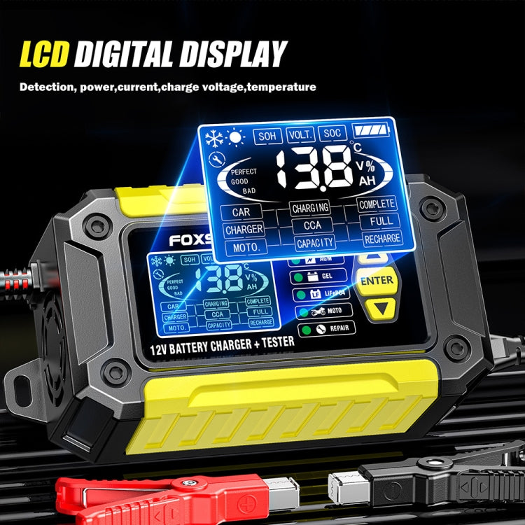 FOXSUR Cars Motorcycles 12V Lithium Cattery Charger With Battery Detection(UK Plug)