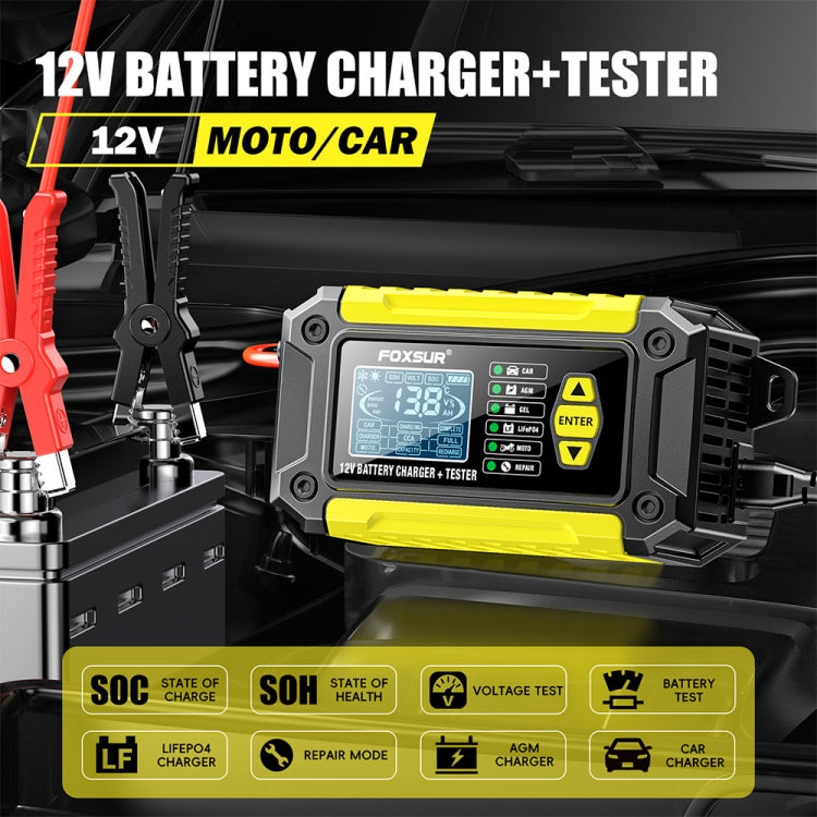 FOXSUR Cars Motorcycles 12V Lithium Cattery Charger With Battery Detection(AU Plug)