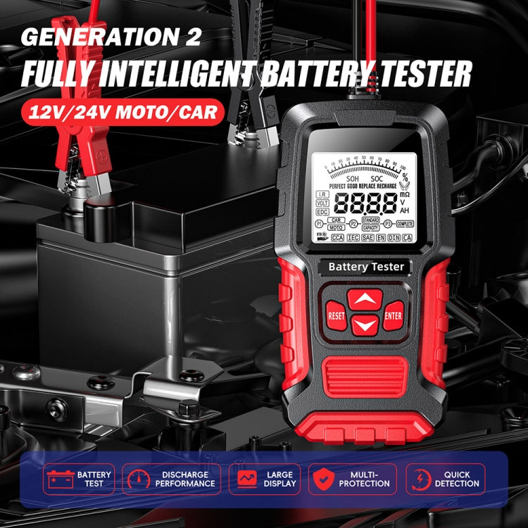 FOXSUR Automobile Motorcycle Battery Voltage Capacity Tester