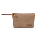 Portable Canvas Bag Large Capacity Washing Bag Cosmetics Storage Bag(Khaki)