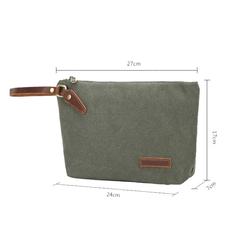 Portable Canvas Bag Large Capacity Washing Bag Cosmetics Storage Bag(Blue)