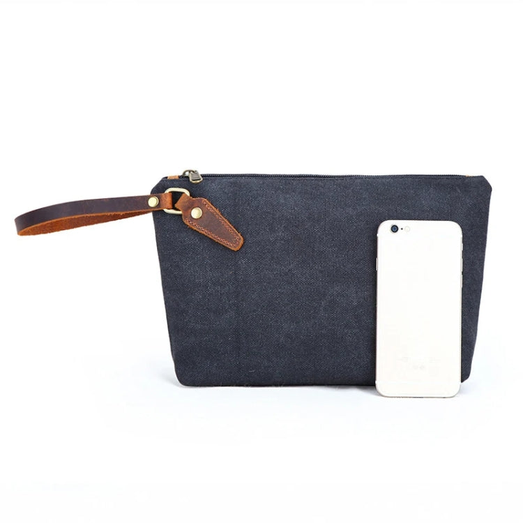 Portable Canvas Bag Large Capacity Washing Bag Cosmetics Storage Bag(Light Grey)
