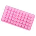 50 Grids Round Pentagram Chocolate Fondant Drip Cookie Molds DIY Jelly Pudding Mould(Pink)