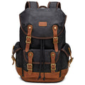 Retro Canvas Backpack Large Capacity Travel Computer Bag(Black)